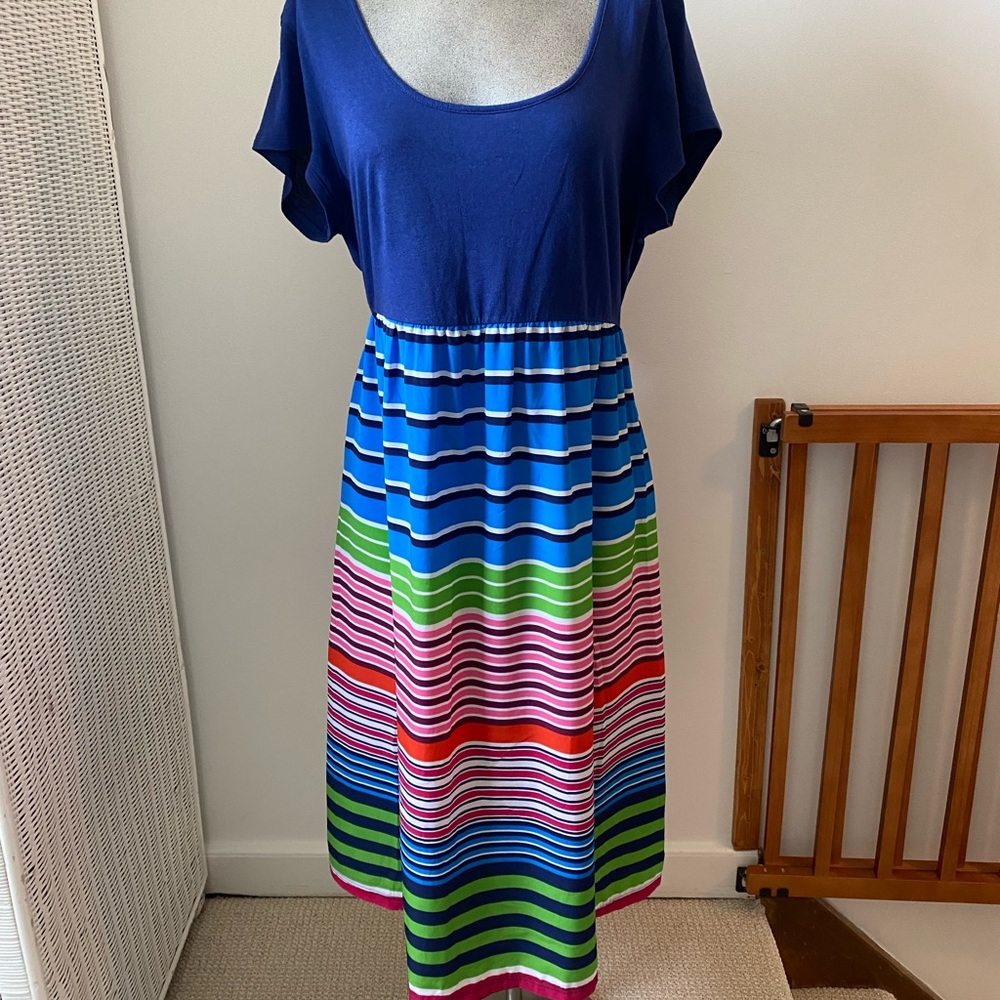 Navy/multicolored maternity dress